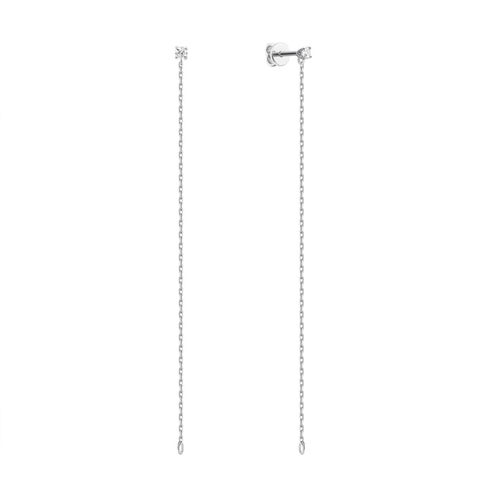 Золотые серьги-подвески с бриллиантами. Артикул UG5Cz7628/1G