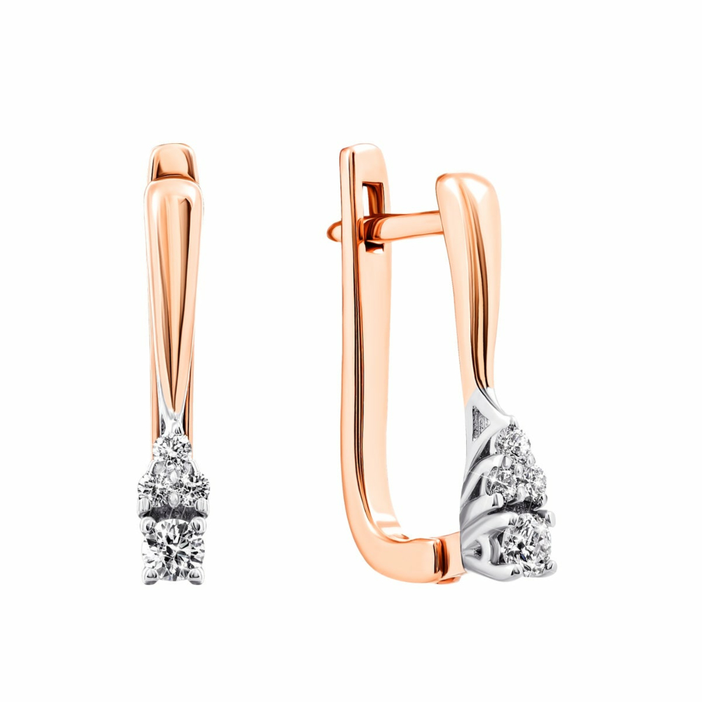 Золотые серьги с бриллиантами. Артикул UG5208265