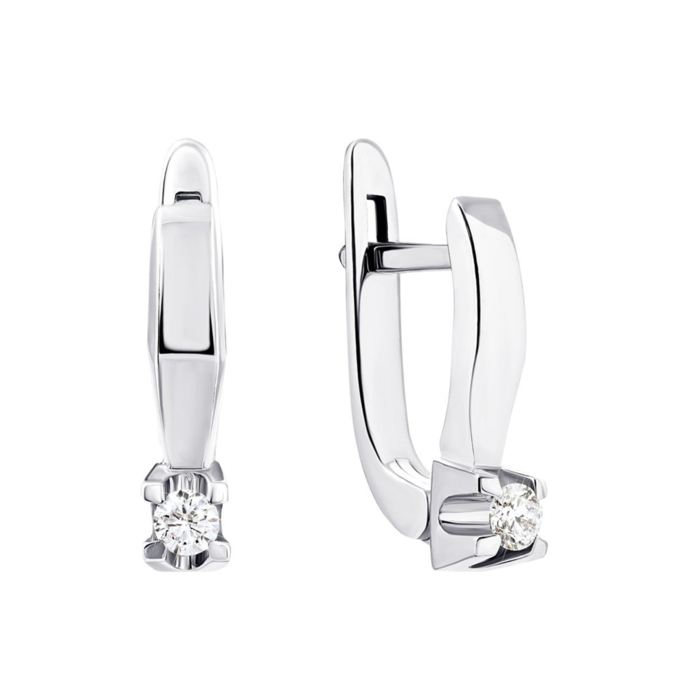 Золотые серьги с бриллиантами. Артикул UG5880276-С бел