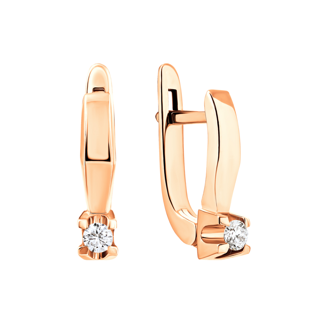 Золотые серьги с бриллиантами.Артикул UG5880276-С