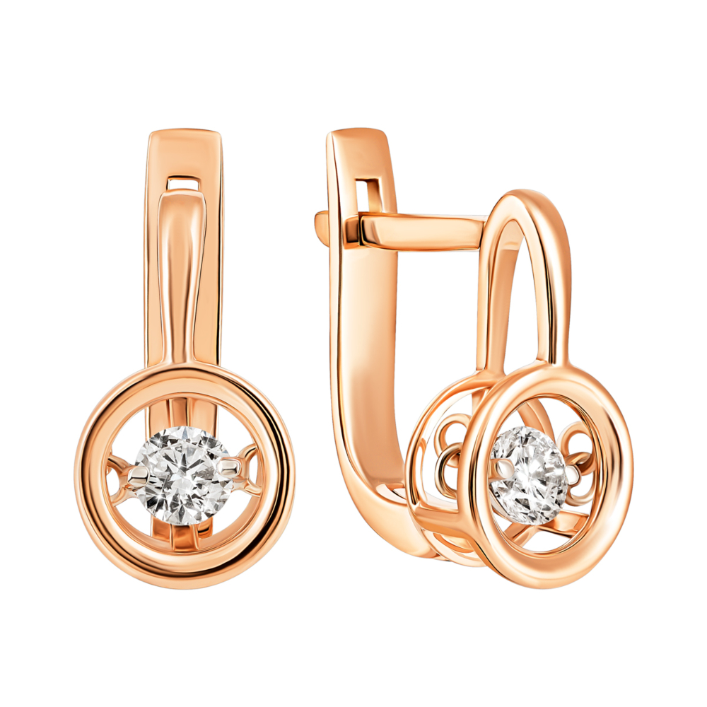 Золотые серьги с бриллиантами. Артикул UG5880366-С
