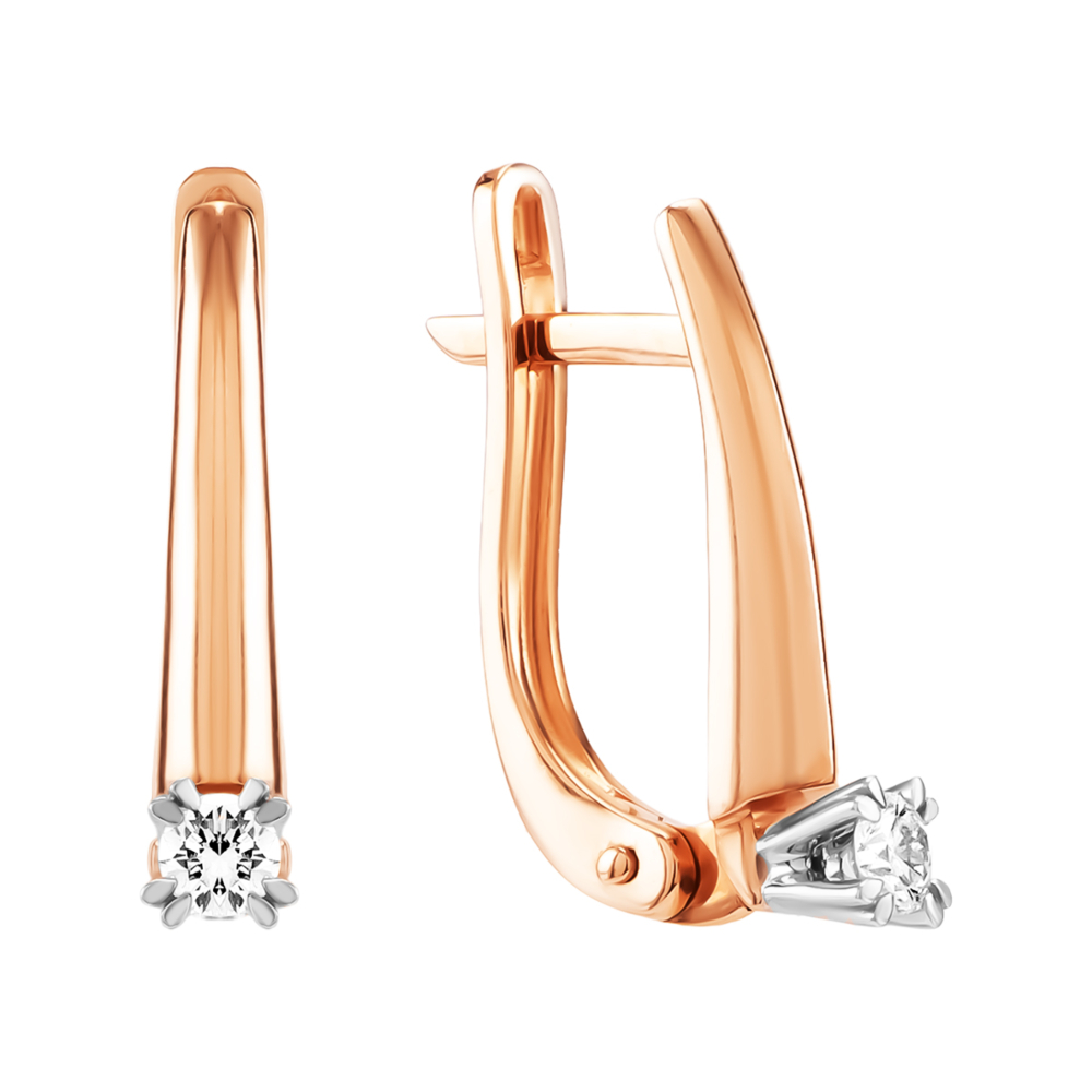 Золоті сережки з діамантом. Артикул UG5С2726