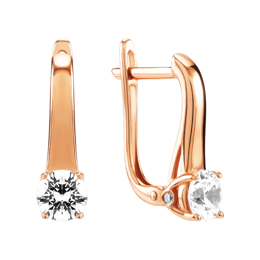 Золотые серьги с фианитом. Артикул UG521/0329/00/01/01