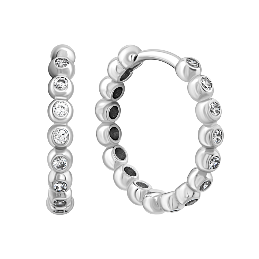 Золотые серьги-конго с фианитами.Артикул UG52111013302
