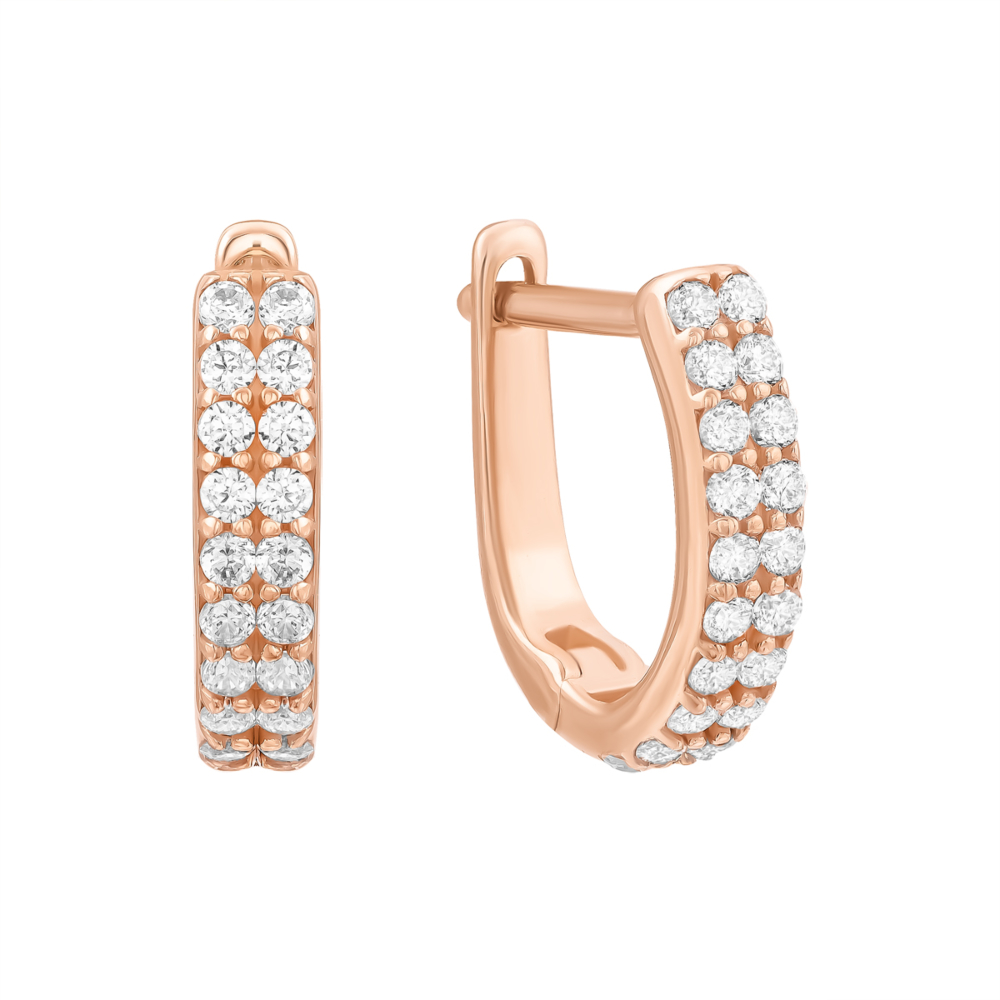 Золотые серьги с фианитами.Артикул UG52111014401