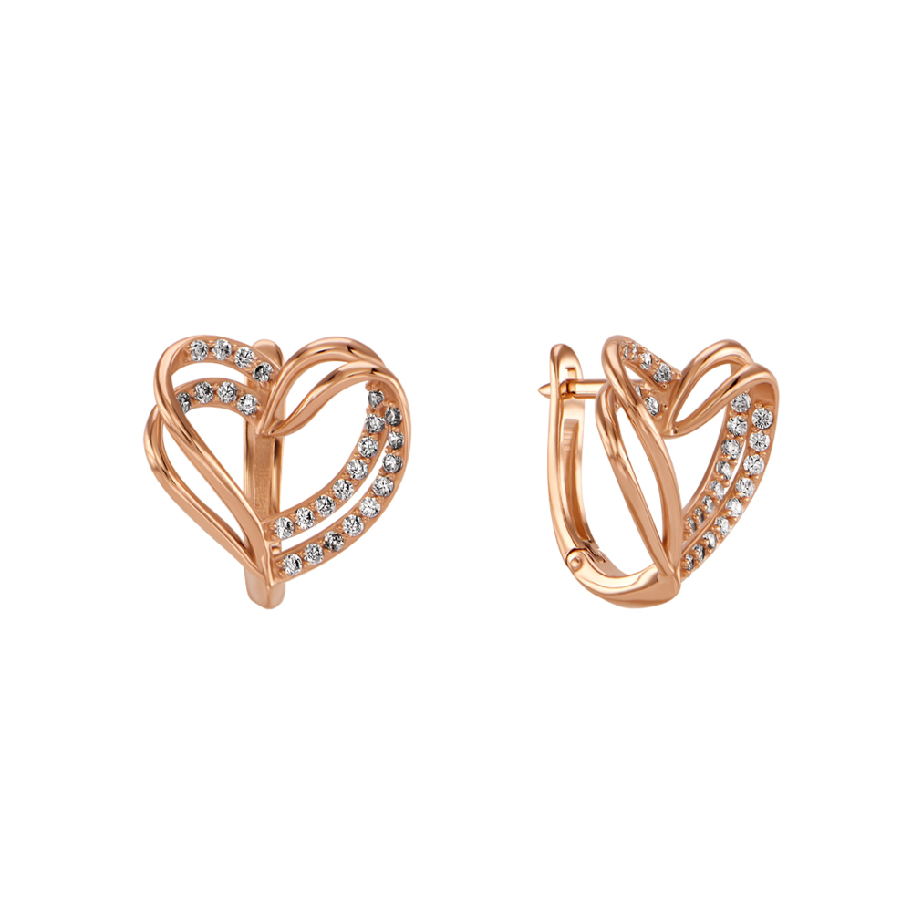 Золотые серьги с фианитами. Артикул UG5219231010101