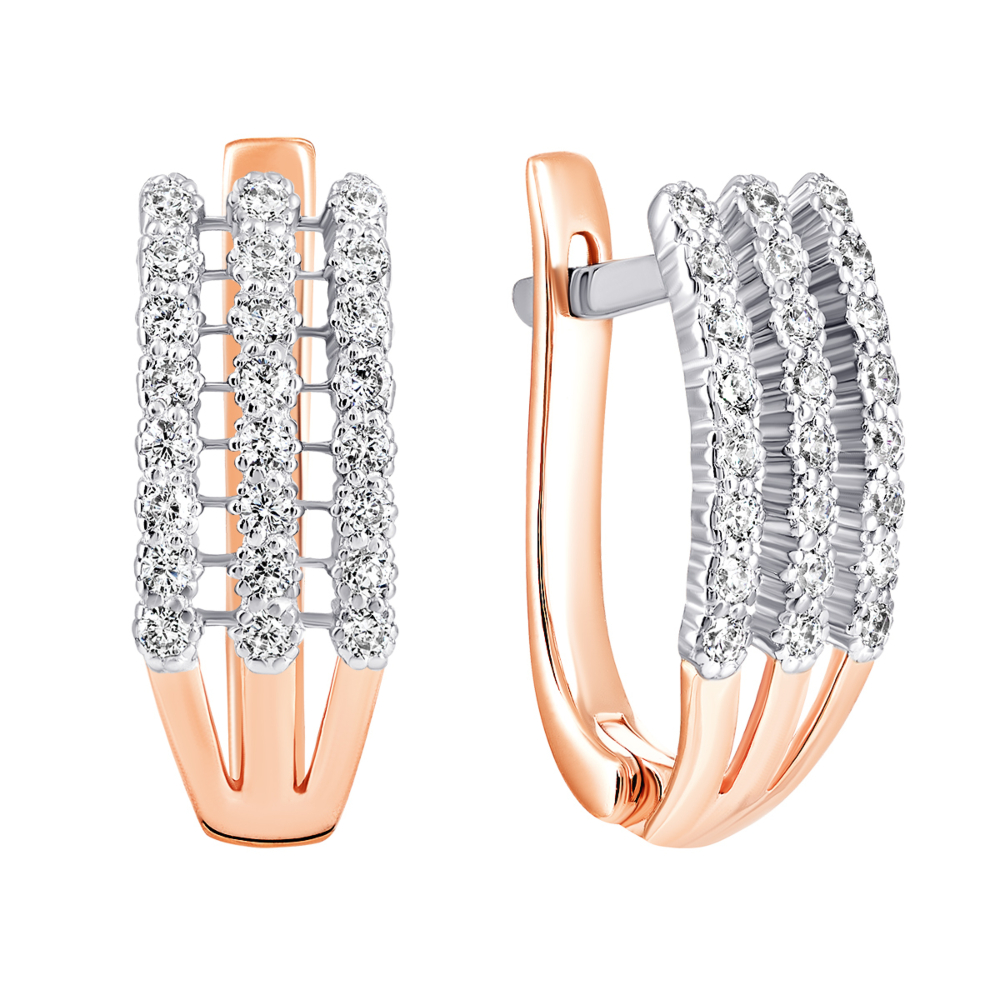 Золотые серьги с фианитами. Артикул UG560137