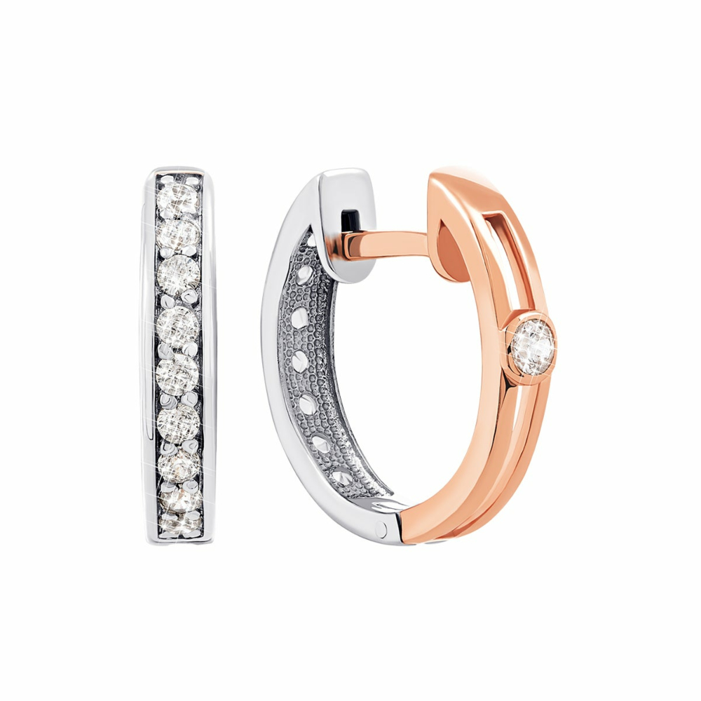 Золотые серьги-конго с фианитами. Артикул UG5700312-С