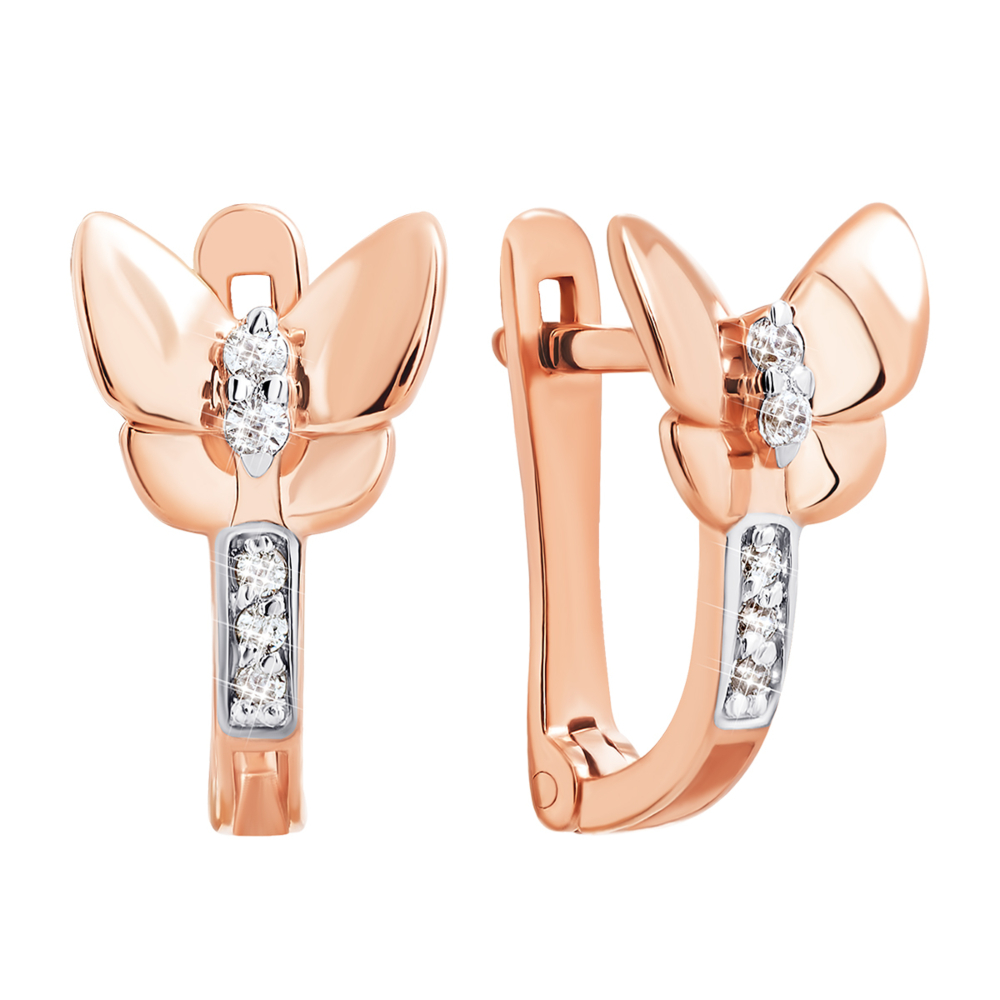 Золотые серьги с фианитами. Артикул UG5700461-С Рр