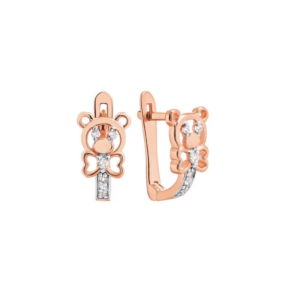 Золотые серьги с фианитами. Артикул UG5700484-С Рр