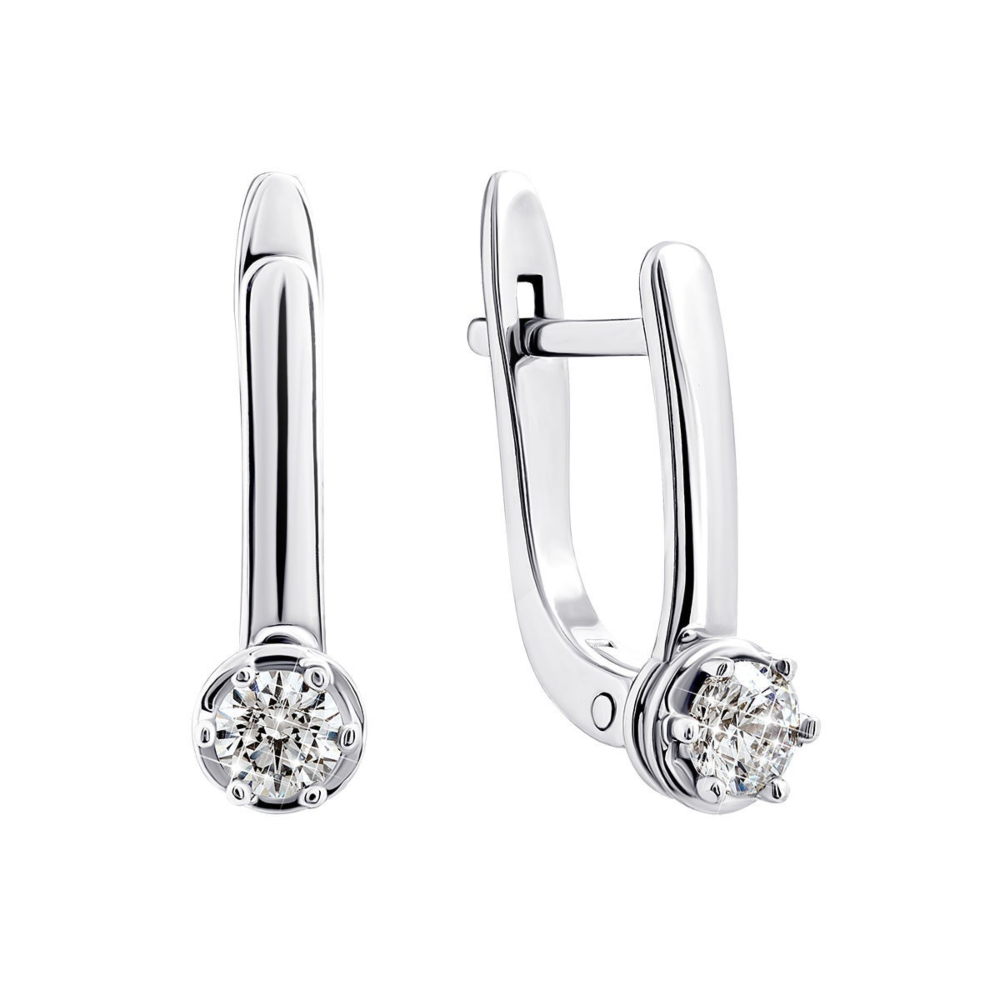 Золотые серьги с фианитами Royal​ Zirconia.Артикул UG5С4095/1 Royal