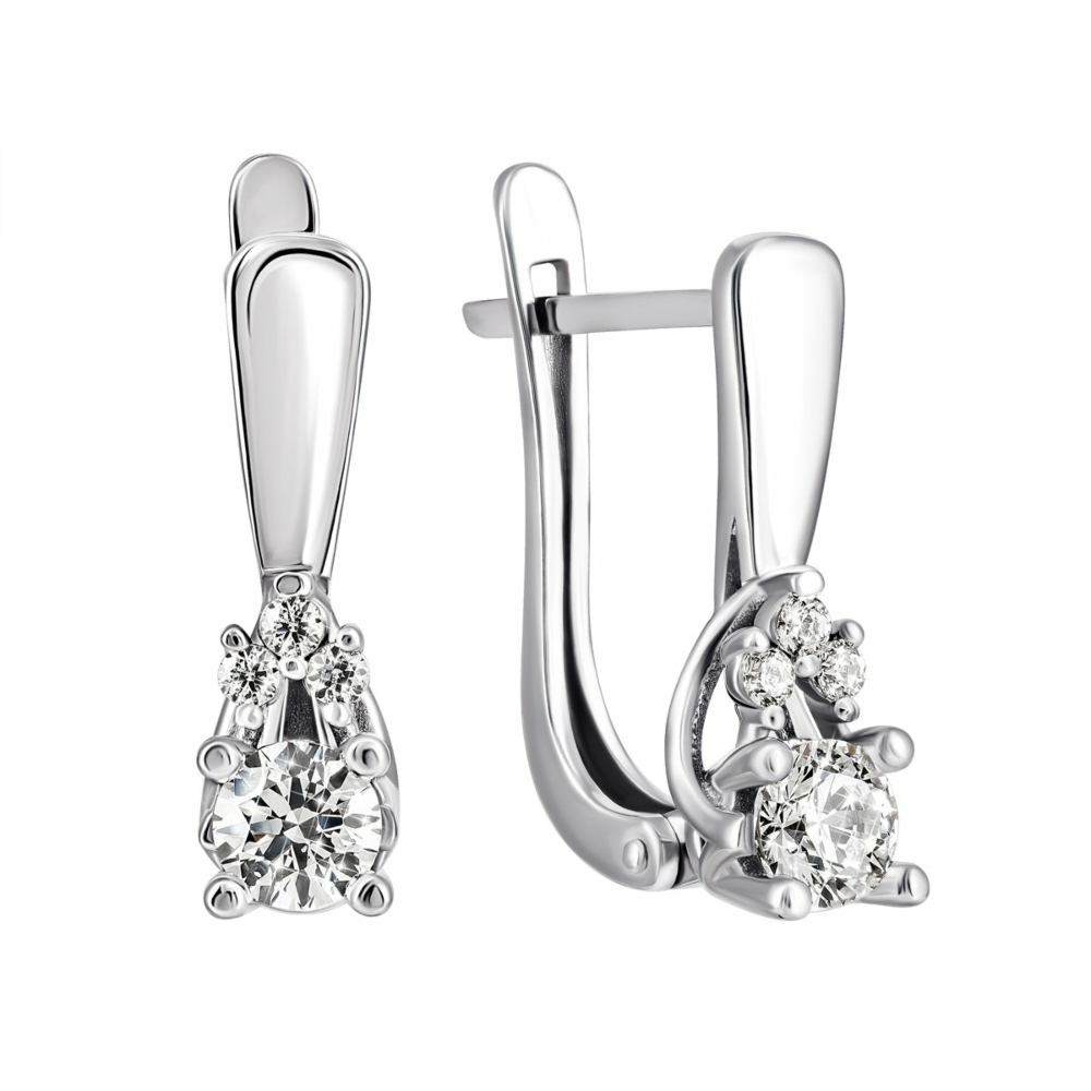 Золотые серьги с фианитами Royal​ Zirconia.Артикул UG5С4253/1 Royal