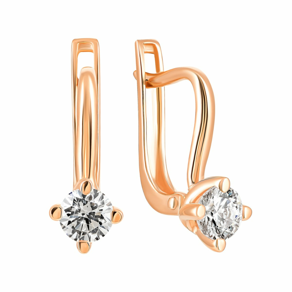 Золоті сережки з фіанітами Royal​ Zirconia.Артикул UG5С4215 Royal