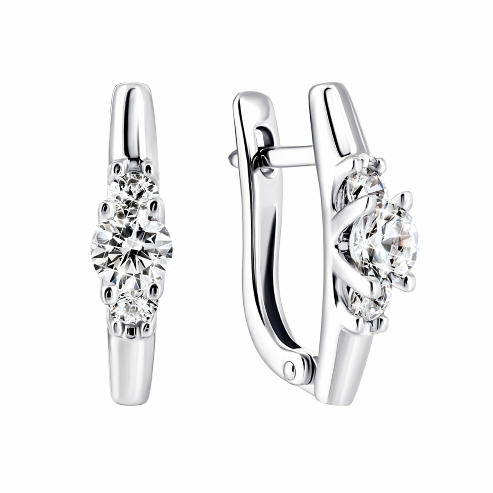Золотые серьги с фианитами S. Артикул UG5С4194/1 Sw