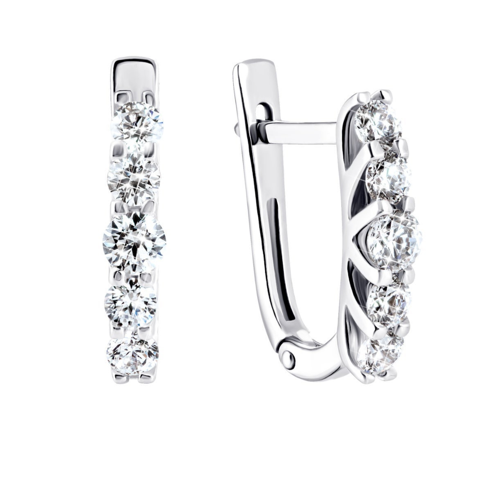 Золотые серьги с фианитами Royal​ Zirconia. Артикул UG5С4195/1 Royal