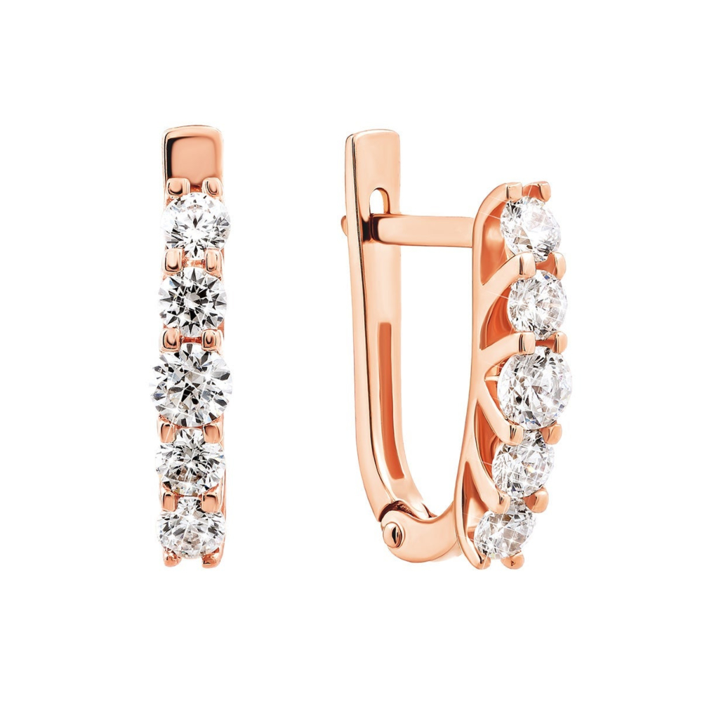 Золотые серьги с фианитами Royal​ Zirconia. Артикул UG5С4195 Royal