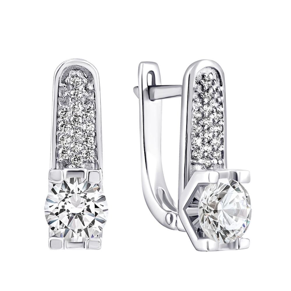 Золотые серьги с фианитами. Артикул UG5С2075/1