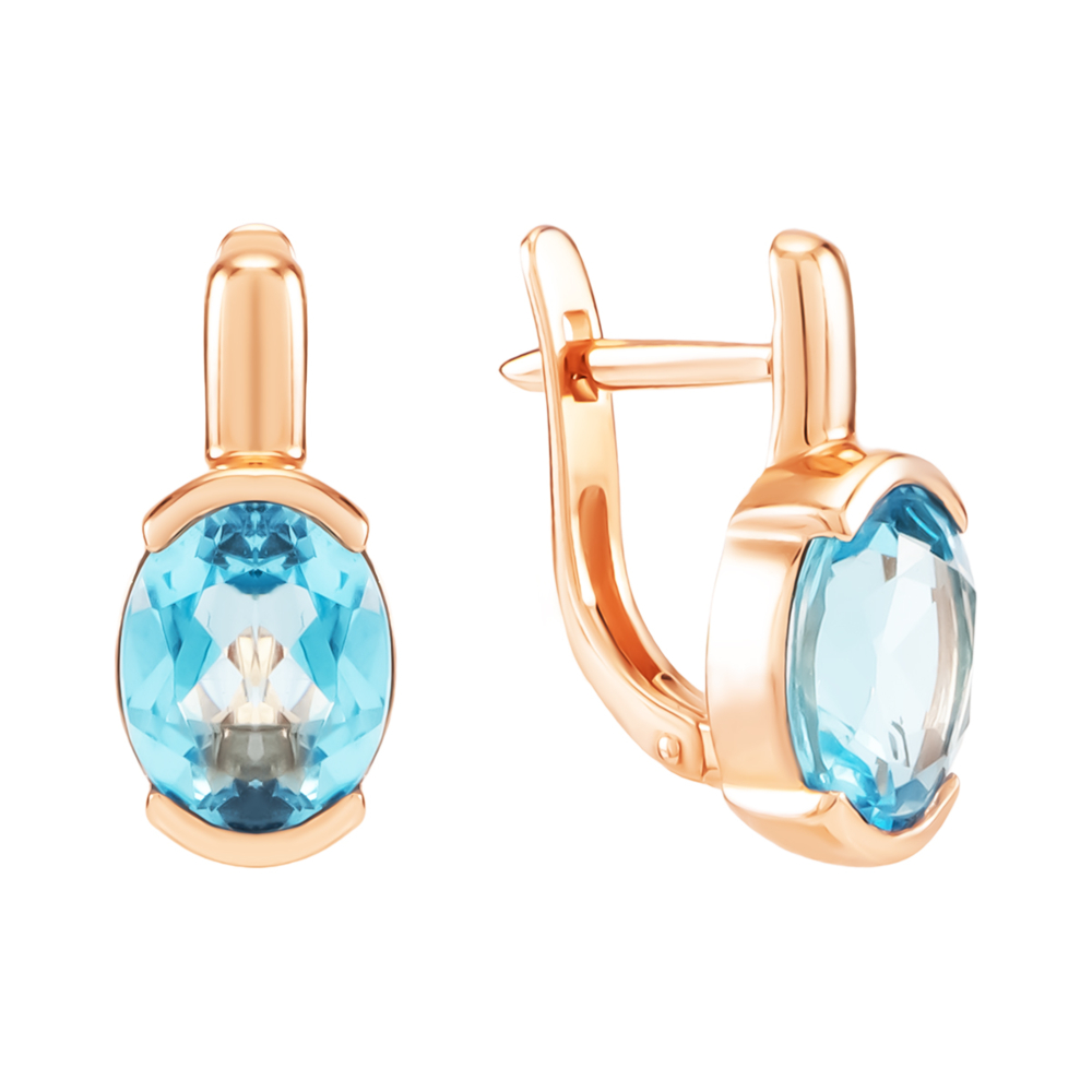 Золоті сережки з топазом. Артикул UG5219163810101топ