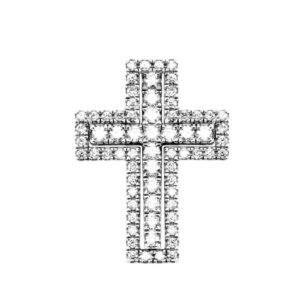 Золотий хрестик з діамантами. Артикул UG53109472202