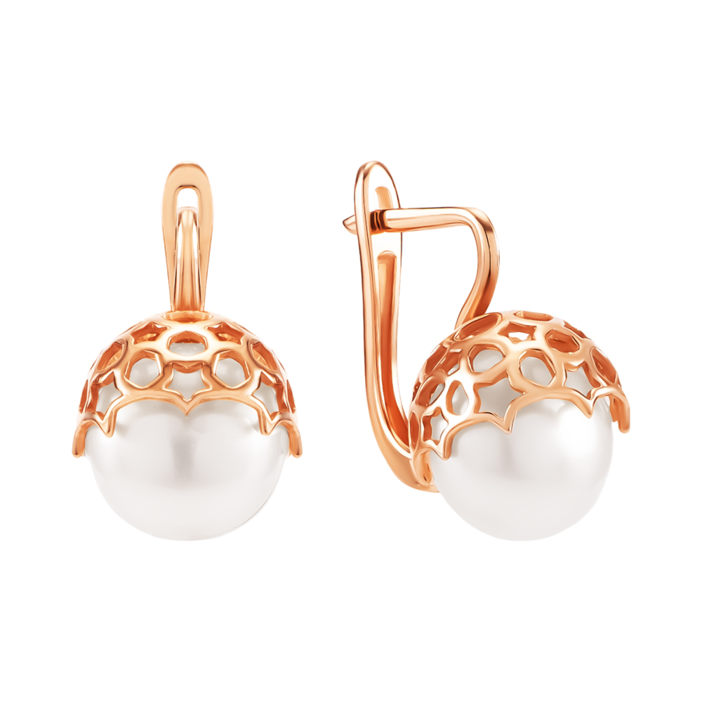 Золоті сережки з перлами. Артикул  UG5219181910101п