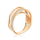 Золота каблучка з фіанітами 17209/01/0/3